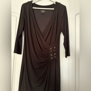 Thalia Sodi Black Long Sleeve Dress with Lace-Up Detail